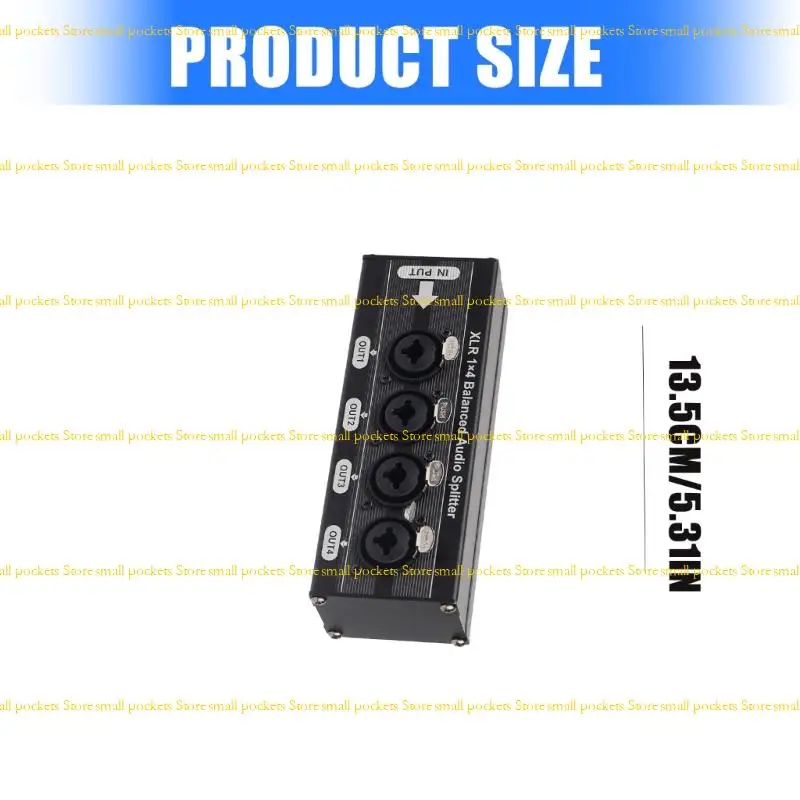 R1WD 6.5mm 1 dalam 4 Out 3pin Box Splitter Distribusi Profesional Distribusi Tanah Ground Kotak 1 hingga 4 Peralatan Studio