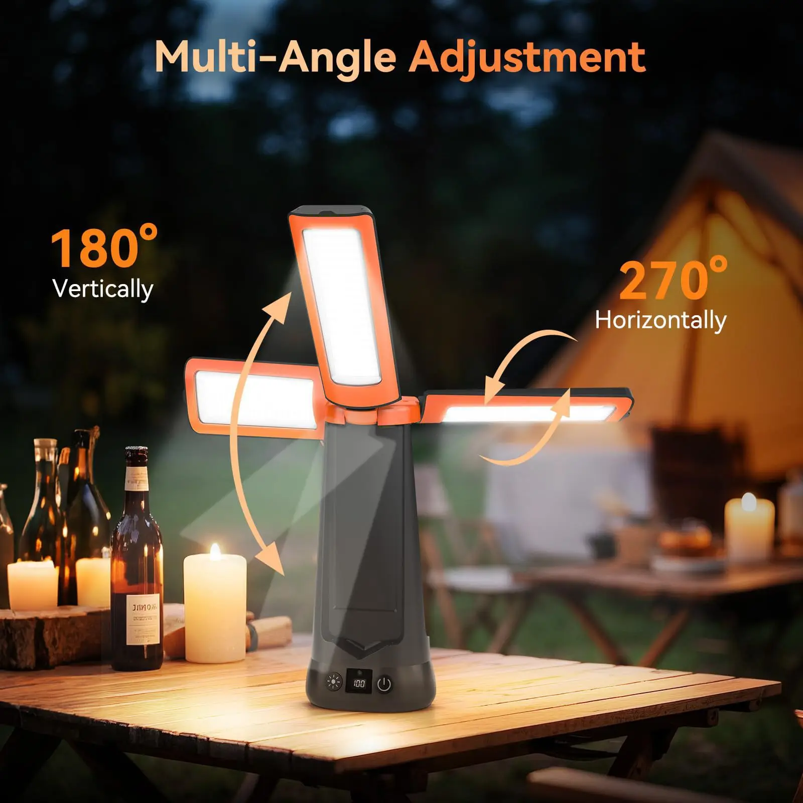 Outdoor Telescopic Stand LED Work Light Back Magnetic Foldable Rechargeable Tent Home Emergency Lamp