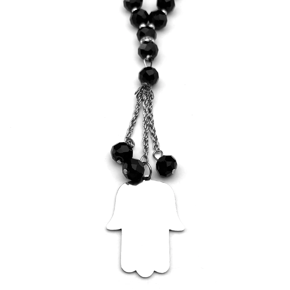 Hebrew Judaism Hexagram Jewish Stainless Steel Hamsa Hand Fish Eyes Car Pendant Silver Color Hand of Fatima Jewelry Gift