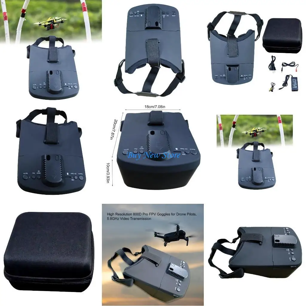 20CE LS800D FPV Goggles 5.8G com tela 5 polegadas com resolução 800x480