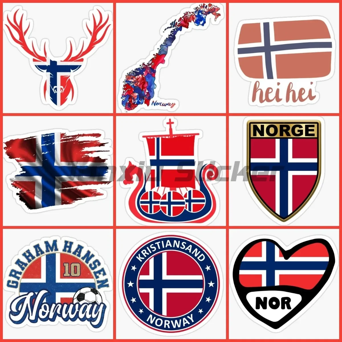

Norway Flag Map Deer Love Creative Sticker Vinyl Moto Car Bumper Laptop Book Wall Truck Window Decoration Accessories Decal