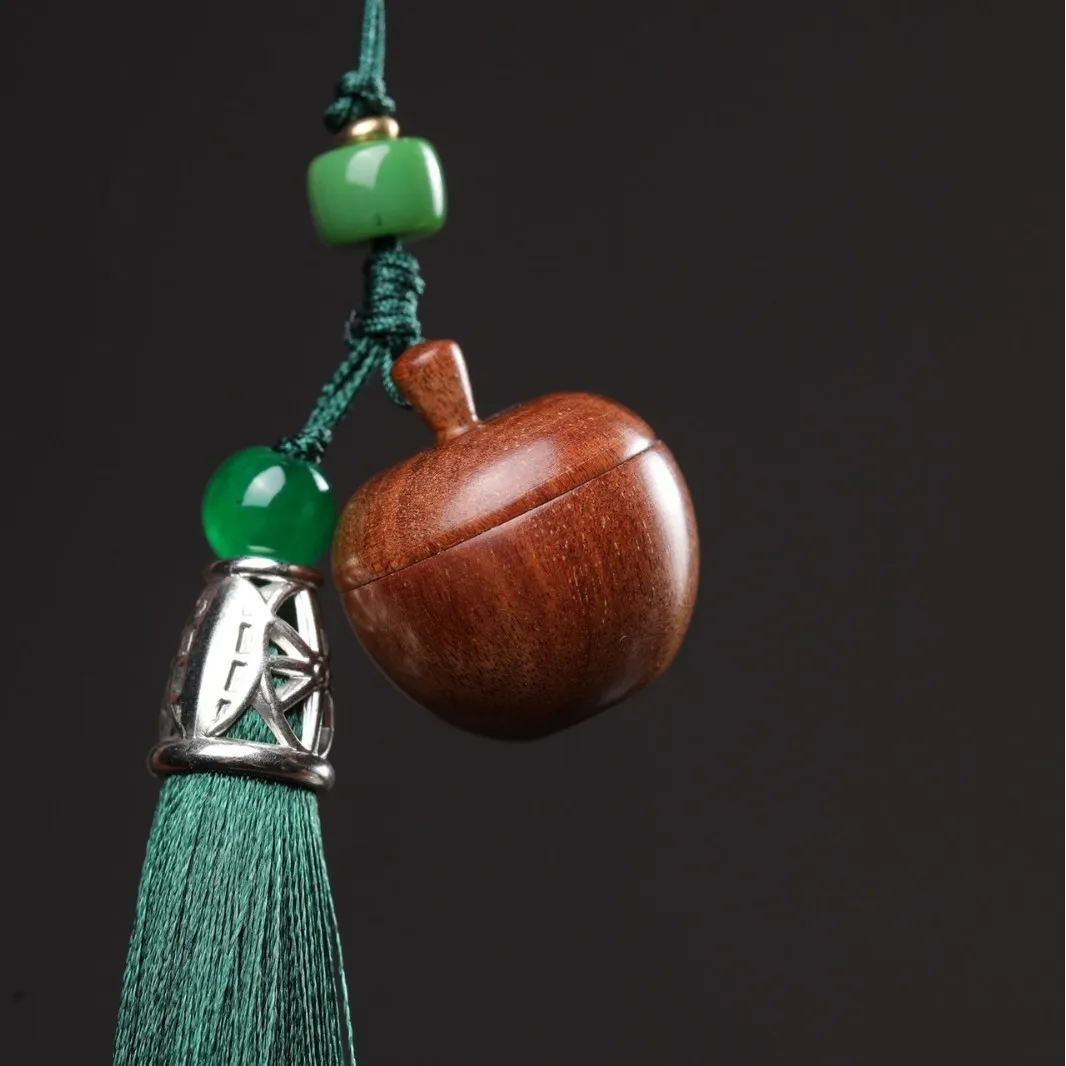 Green Sandalwood Red Sandalwood Hollow Pinecone Pouch Pendant Keychain Bell Charm Portable Jewelry For Men Women Bag Decor Gift