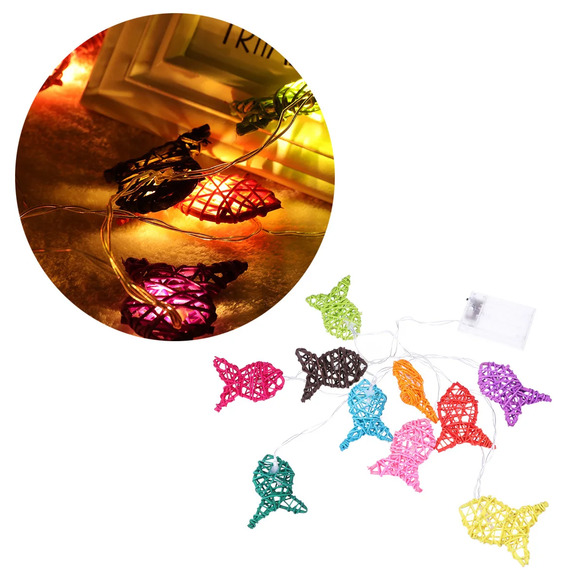 Led 스트링 조명 1.2M 물고기 모양 방수 로프 조명 크리스마스 웨딩 파티 야외 실내 장식용