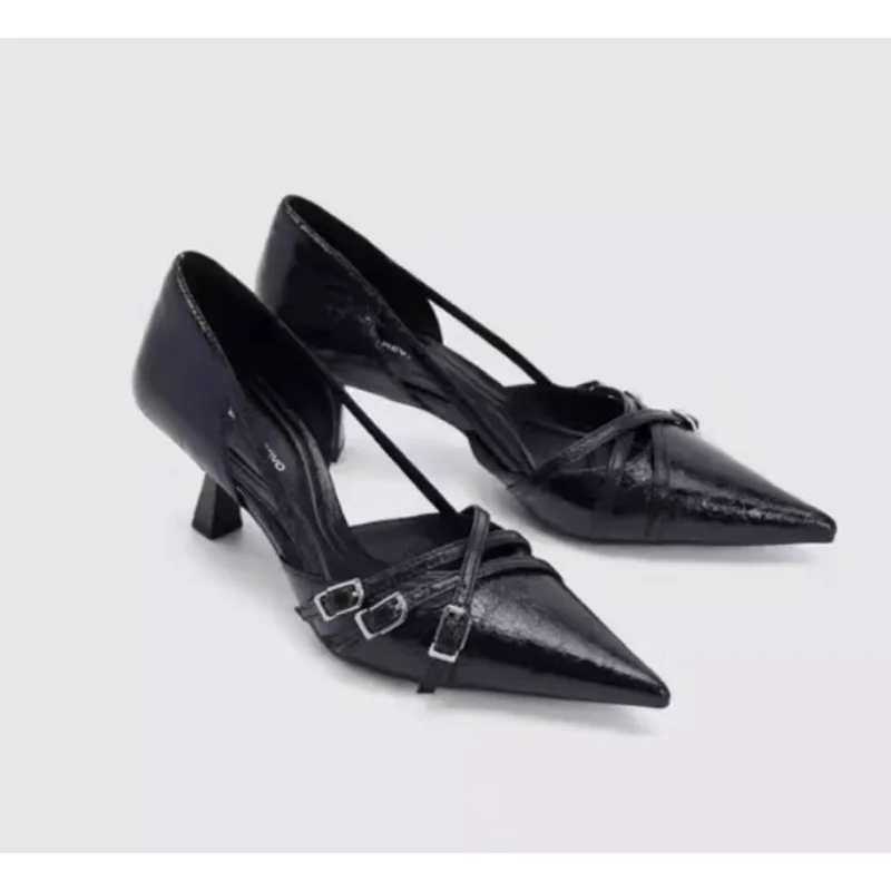 Spitz High Heels Frauen Sandalen Mit Hohen Absätzen Schuhe Sommer 2025, Trend Marke Sexy Party Pumpen Flach Leder Alias De Mujer