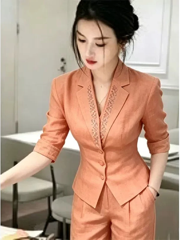 Stunning Summer 2026 High Waist Pants And Top Set Fashionable Design Unique Personality Tea Break Outfit Casual Style Women's...