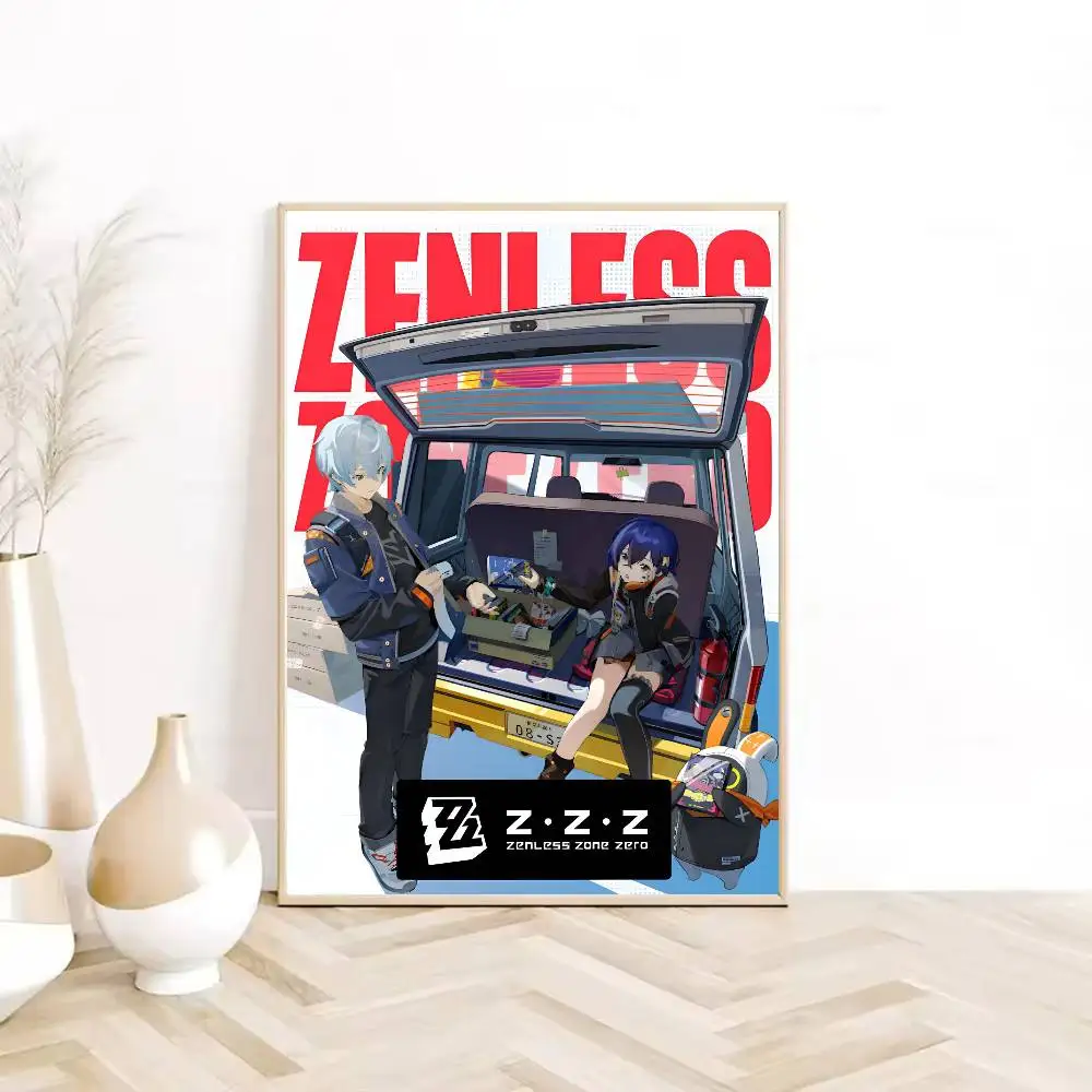 لعبة فيديو Zenless Zone Zero ملصق HD مثبت جدار مقاوم للماء غرفة المعيشة المنزلي غرفة نوم النوم بار الديكور الجمالي