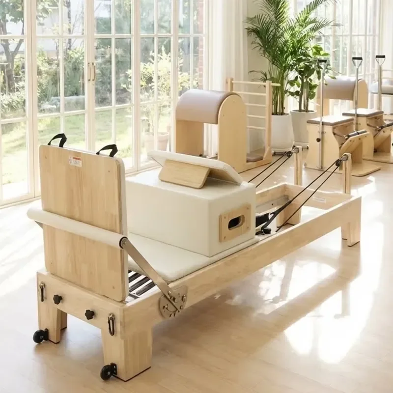 Oak Pilates Reformer Bed for Sports Training Yoga Workouts Studio Home Gym Equipment Factory Direct Sale Promotion