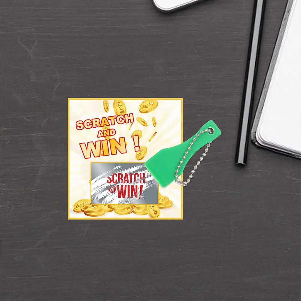 20Pcs Lottery Ticket Scratcher Plastic Portable Multi-Purpose Scraper Keychain Label Scraper Tool for Cards Stickers Film