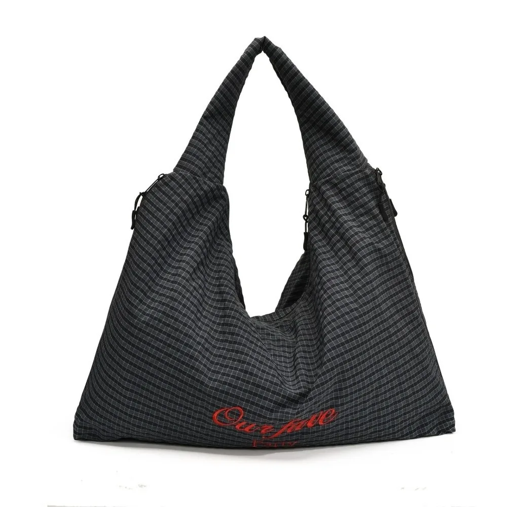 

Модная японская клетчатая сумка на плечо, универсальная большая вместительная сумка-тоут, повседневная женская сумка с буквенным принтом, женская сумка