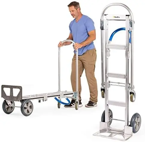 Heavy Duty Loads 1,000 lbs. Aluminum Moving Dolly Converts from Hand Truck to Platform Push Cart