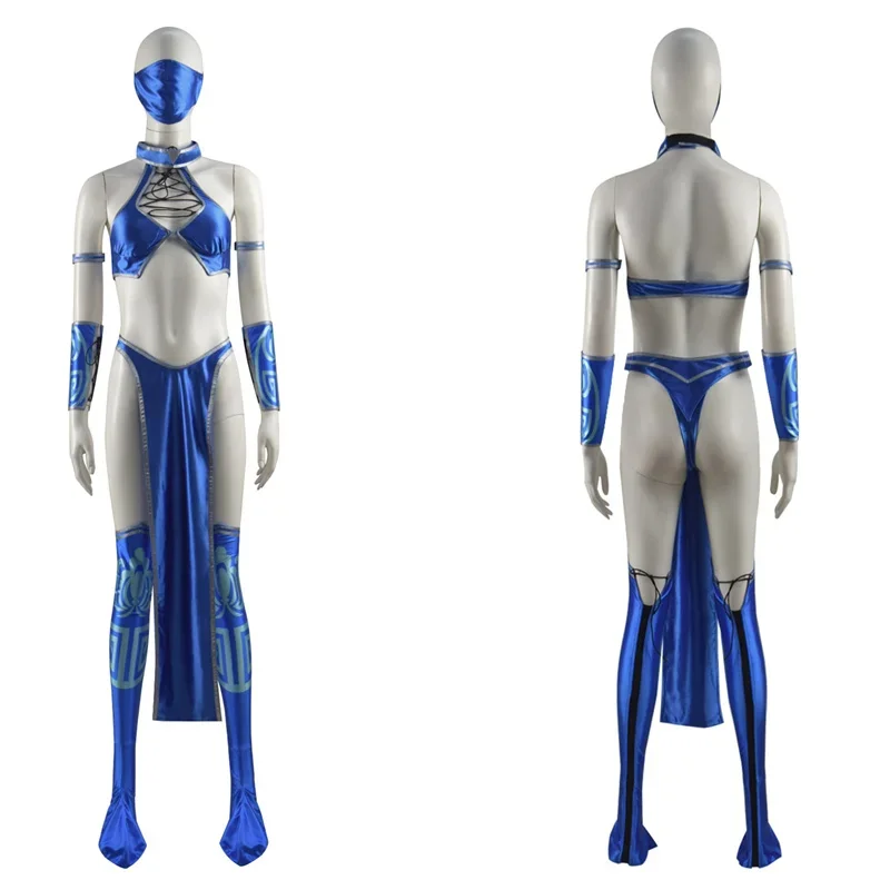 Mortal mortal Kitana cosplay costume outfits Blue adult women Girl Ninja uniform Halloween carnival suit