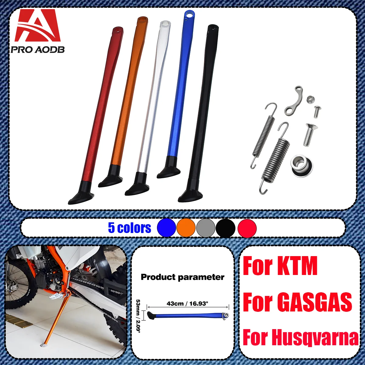 

Motorcycle Parking Side Stand Kickstand Kit For Husqvarna TE FE TX FX FS 150-501 KTM EXC 300 EXC-F 125-530 XC XCF XCW XCFW