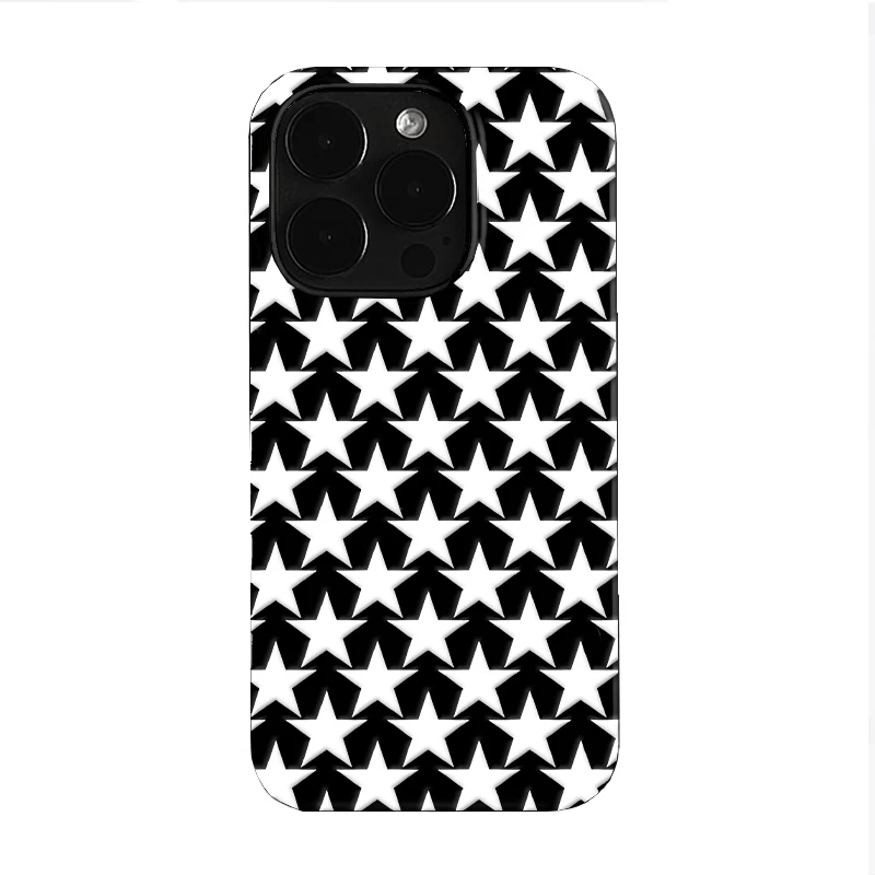 

White Stars Trendy Art Personalized Creative Phone Case For IPhone 17Air 16 15 14 13 12 11 Pro Max 7 8 Plus XS XR Silicone Cover