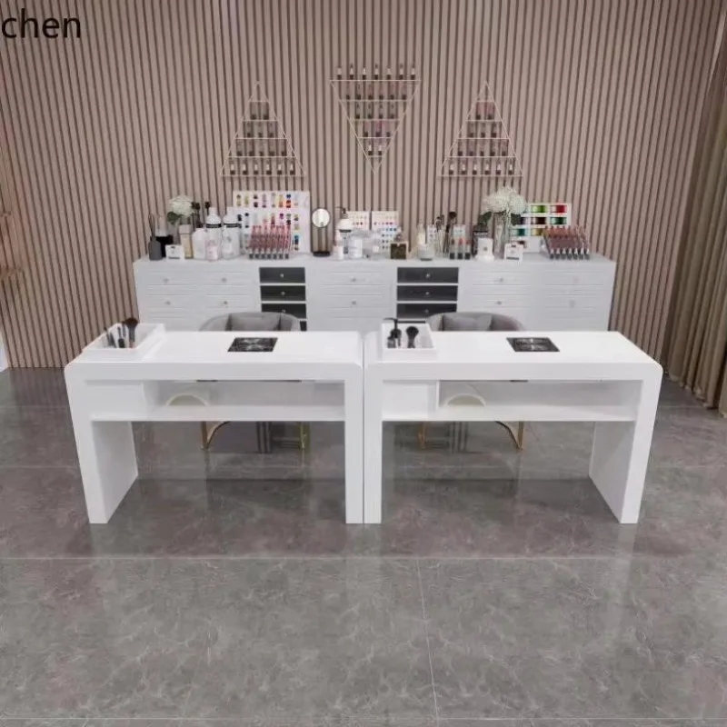 HYS simple manicure table single and double manicure table groove vacuum manicure table