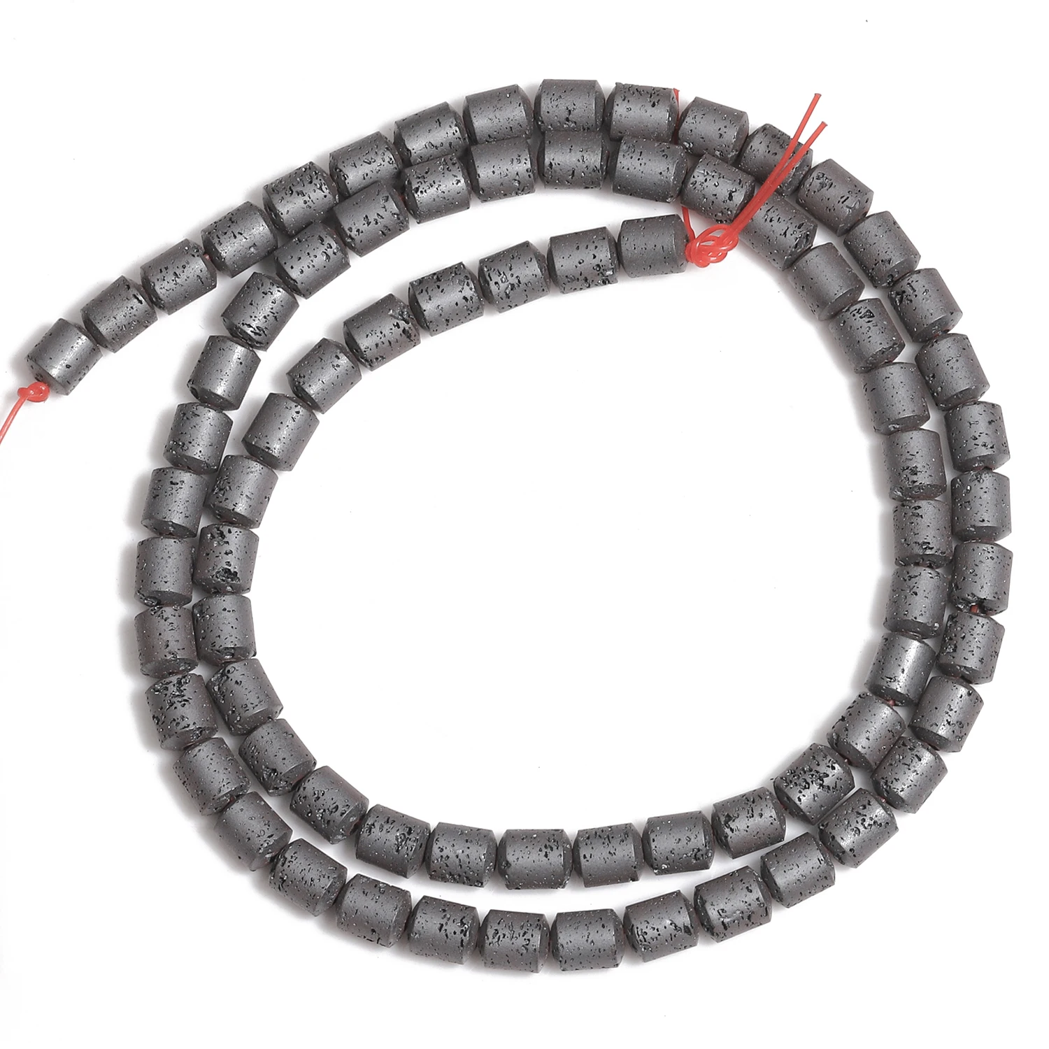 4x5 مللي متر مملة البولندية برميل الحمم البركانية الخرز الحجر الطبيعي الأسود ماتي خزر عازل لصنع المجوهرات أساور Charms بها بنفسك #4