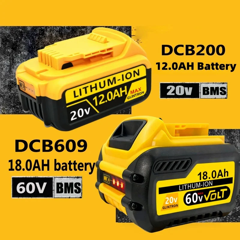 Pro DEWALT 20V/60V baterie DCB606 DCB182 DCB205 DCB206 DCB209 elektrické nářadí 18V baterie 6AH 12AH 18AH pro baterie Dewalt - náhled 2