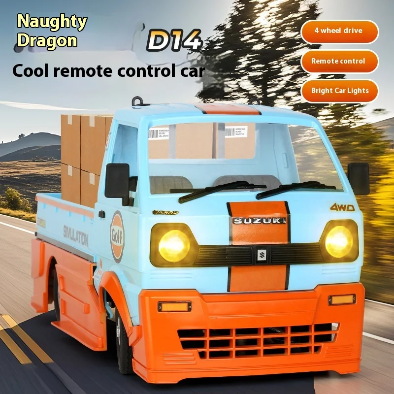 

Naughty Dragon 1:10 Full Scale D14 Remote Control Drift Car Simulation Four-Wheel Drive Small Truck Climbing Car Dazzling Lights