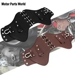 Motorcycle PU Leather Front Heat Saddle Shield Deflectors Black/Brown For Harley Sportster XL Dyna Touring 1985-2017 For Yamaha