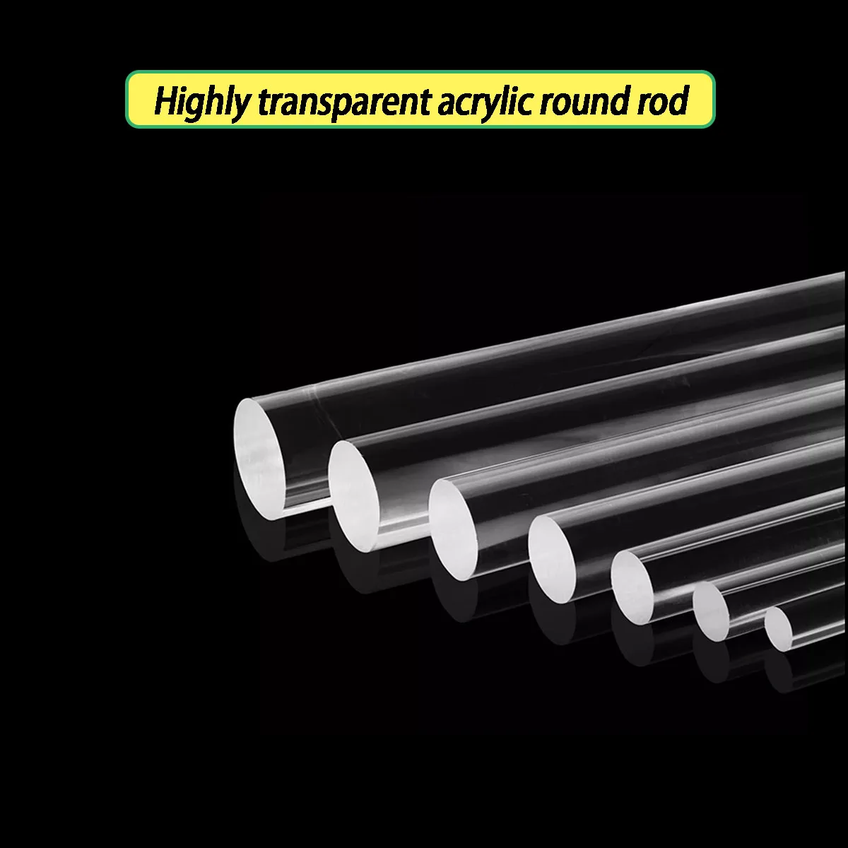 High Transparency Acrylic Round Rod, Organic Glass Rod, Solid Rod, PMMA Plastic Cylindrical Processing Customization