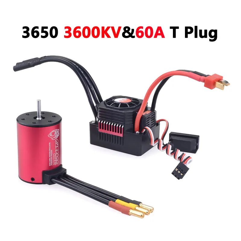 Overtref Hobby KK 3650 Combo waterdichte borstelloze motor 7700/6900/4500/3600/3100KV 3,175 mm as met 60A/120A ESC voor 1/10 RC auto