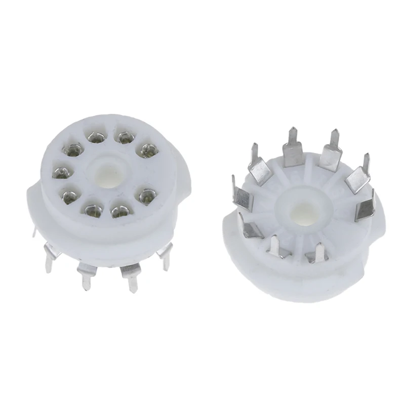 【1Pc Gold Plated 9pin Pcb Ceramic Tube Socket Valve Base For 12AX7 12AU7 ECC83】