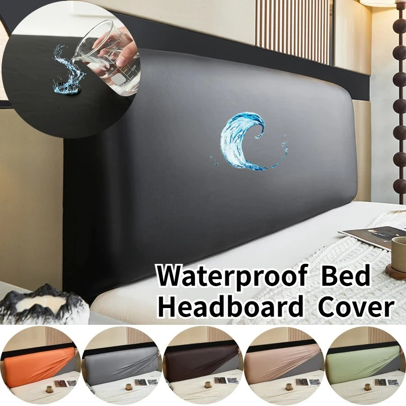 Waterproof Bed Headboard Cover Queen Stretch Bed Head Board Slipcover Covers Dustproof Protector Velvet Cover Headboard