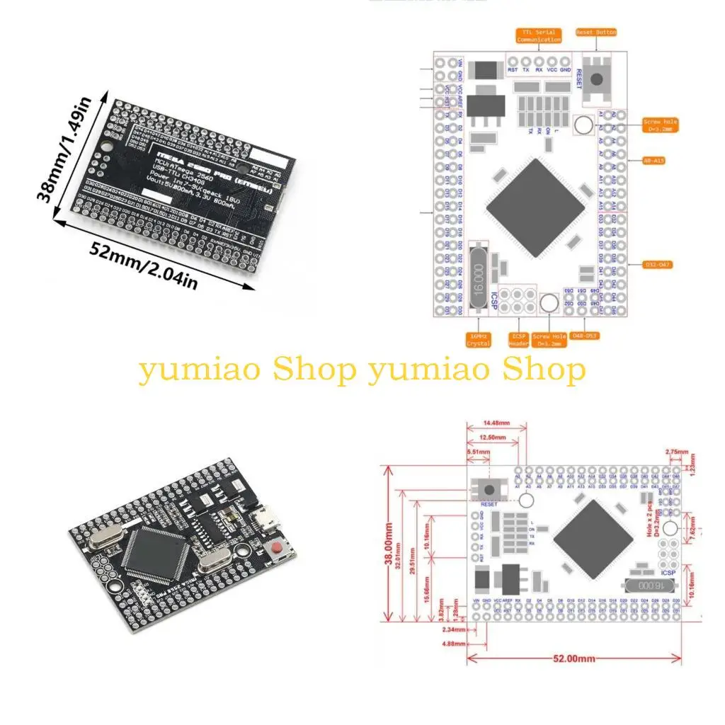 

587B Versatility Embedded Mega2560 CH340G/ATmega2560 Board for Students Engineers Learning Embedded Systems Educational Tool
