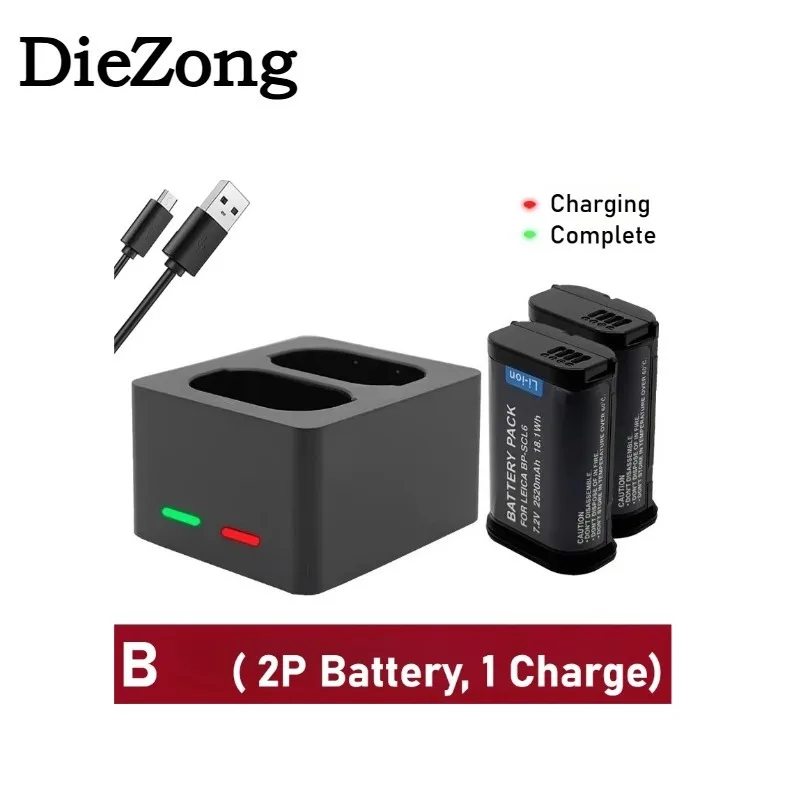 2026New 2520mAh 7.2V BP-SCL6 Replacement Battery 19 531 For Leica Q2 SL2 SL2-S Q3 SL3 SL3-S 43, LC-SCL6 Camera Batteries