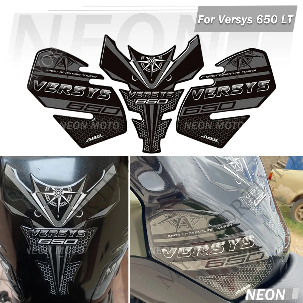

For Versys 650LT Versys 650 LT 3D Fuel Tank Pad Sticker Set Gas Oil Protection Decals Waterproof