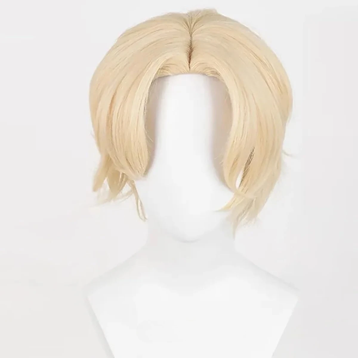 للجنسين شعر مستعار أشقر قصير لأزياء تنكرية شعر مستعار من الألياف الاصطناعية مع الانفجارات شعر مستعار أنيمي حفلة الهالوين #3