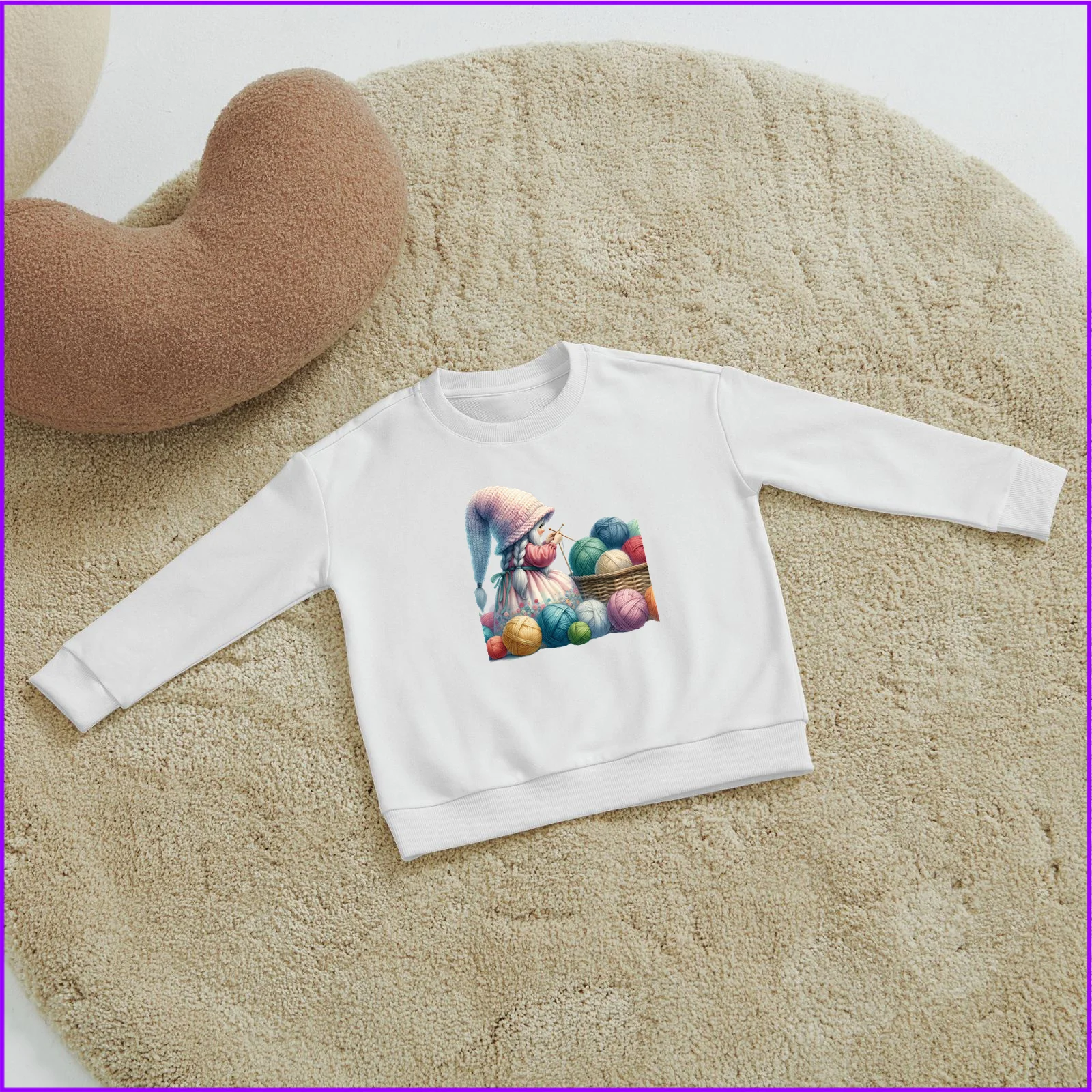 Gnome Knitting  Sweater Sja2412 Kids Boys Girls Hoodies Sweatshirts Children'S Baby Clothes Hoodies Clothing Sweatshirts Tops