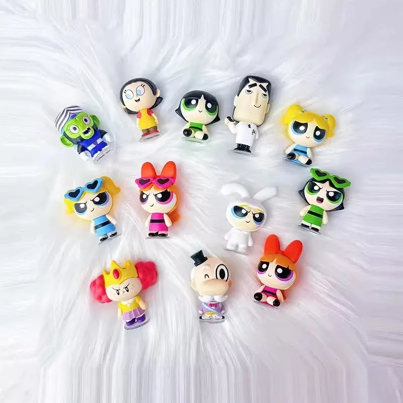 Blossom Bubbles Buttercup Mini figura The Powerpuff Girls Blind Bag Box adorno de escritorio kawaii recoger regalo juguete ins popular