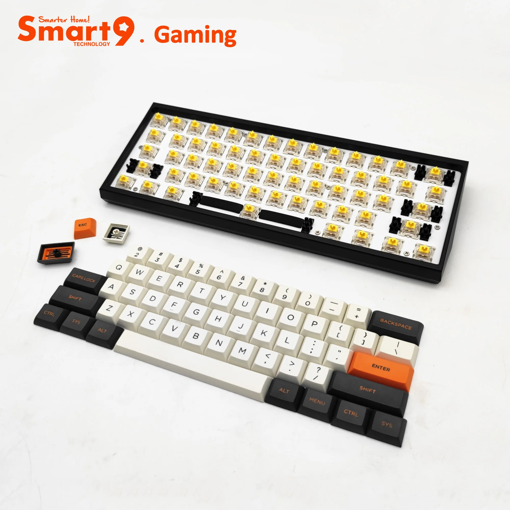 Smart9 DSA Keycaps PBT Double Shot Carbon Colorway For Cherry Gateron Kailh Switch Gaming Mechanical Keyboard