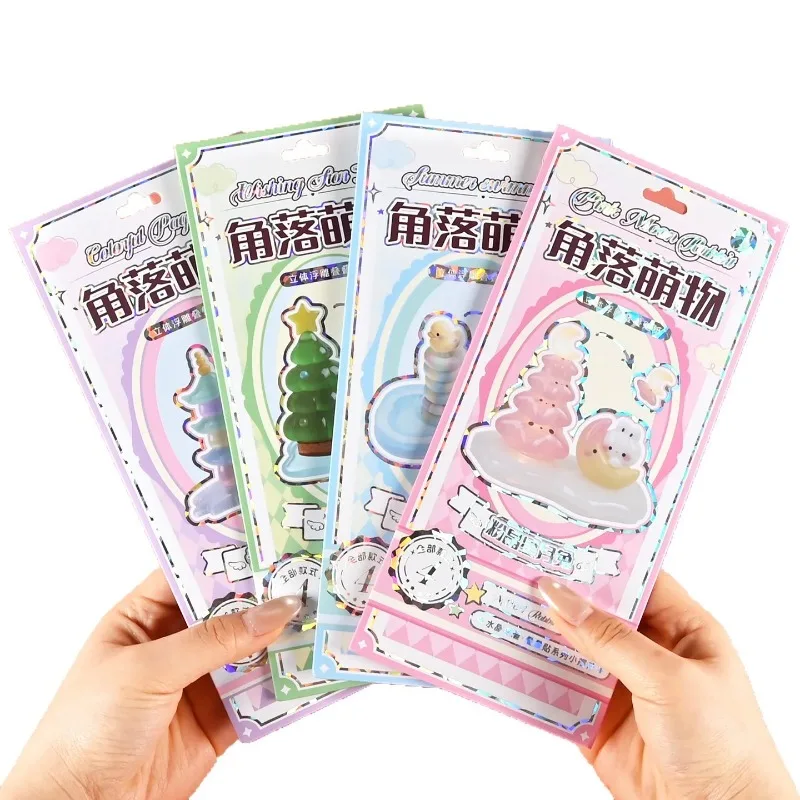 

Corner Crystal 3D Embossed Stickers, Children's DIY Stackable Stickers, Decorative Stickers, Cute and Fun