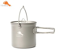 TOAKS Titanium 1100ml Pot with Bail Handle POT-1100-BH Titanium Outdoor Camping Hanging Pot