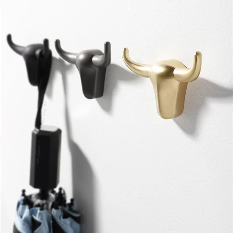 Modern Clothes Hanger Wall Hooks Kitchen Room Cloth Towel Rack Coat Hat Hanger Keys Creative Hook Zinc Alloy Furniture Hardware