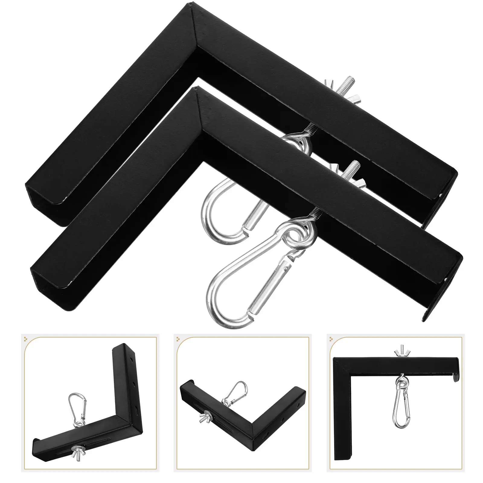 

Кронштейн для проектора, 2 шт., настенное крепление, L-образный кронштейн, прочный металлический держатель для проекционного экрана, совместимый с крючками для экрана, для дома, офиса, класса