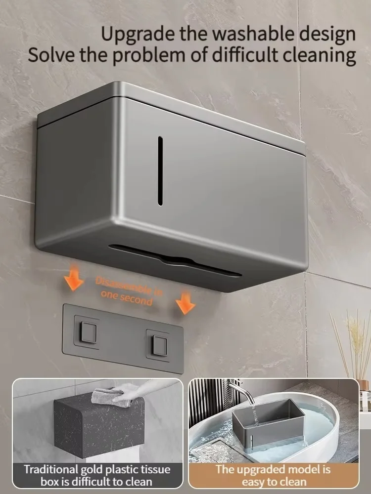 Wall Mounted Toilet Paper Dispenser Box Bathroom Storage Rack Toilet Tissue Box