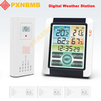 Smart Wireless Weather Station with 3 Sensors Large Color Display Indoor Outdoor Digital Thermometer Hygrometer for Home Office