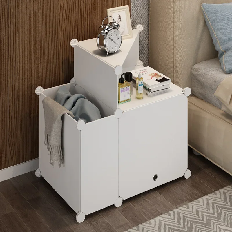 

Simple Bedside Cabinet Bedside Nightstands Plastic Storage Cabinet Vertical Space Saving Cabinets Modern Comfortable Furniture