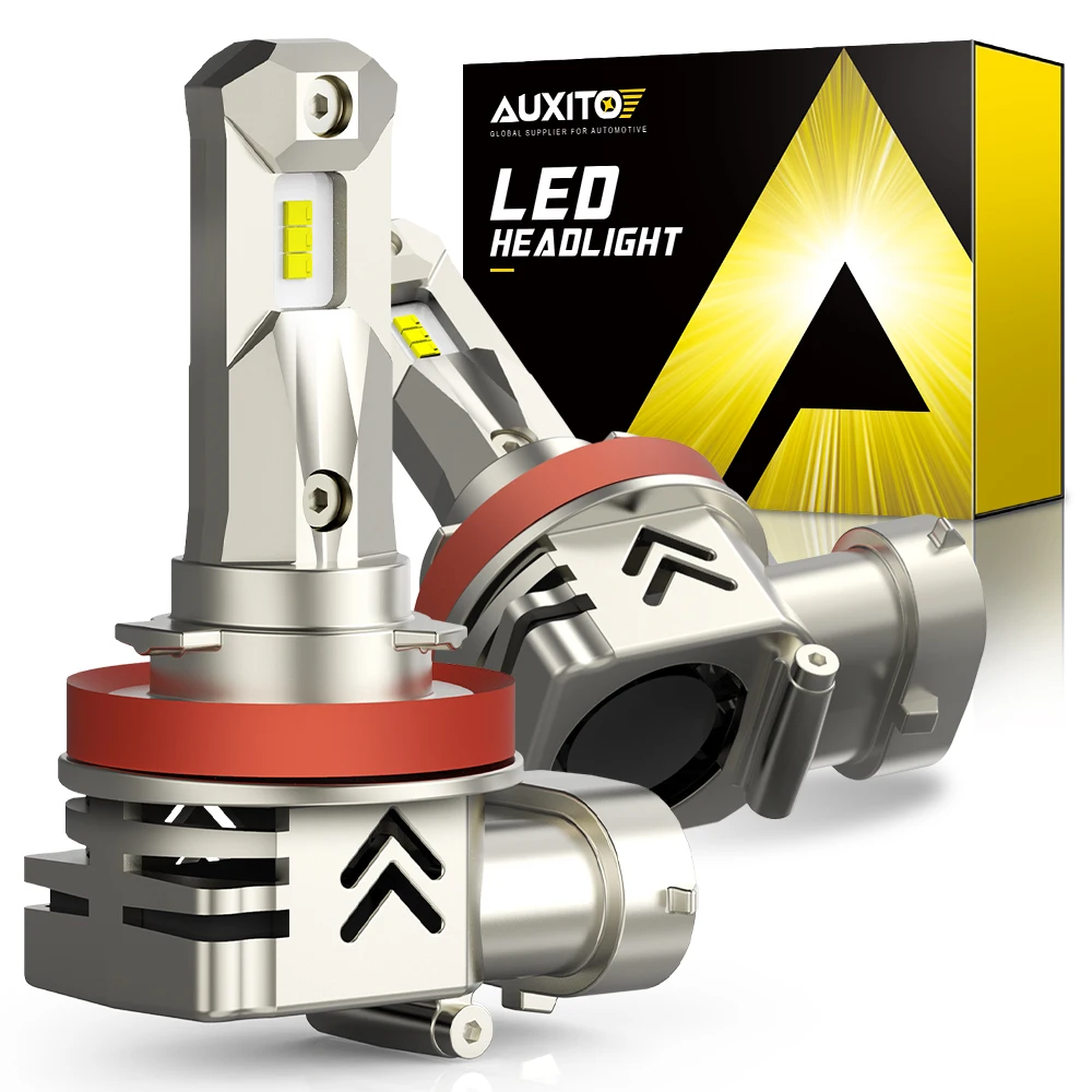 AUXITO 2Pcs Turbo H11 H8 LED Headlight 6000K White 9005 HB3 CSP Led Headlamp Bulb 9006 HB4 High Low Beam Auto Front Main Lamp