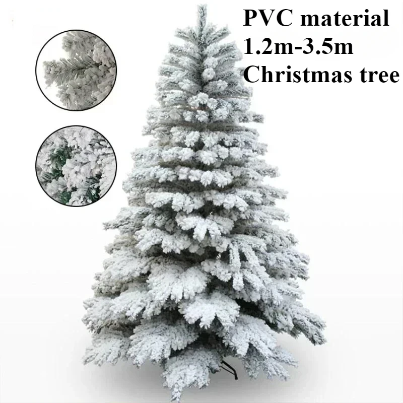 Artificial Christmas Tree PVC Flocking Encrypted White Snowflake Christmas Tree 1.2M-3.5M Christmas Family Atmosphere Decoration