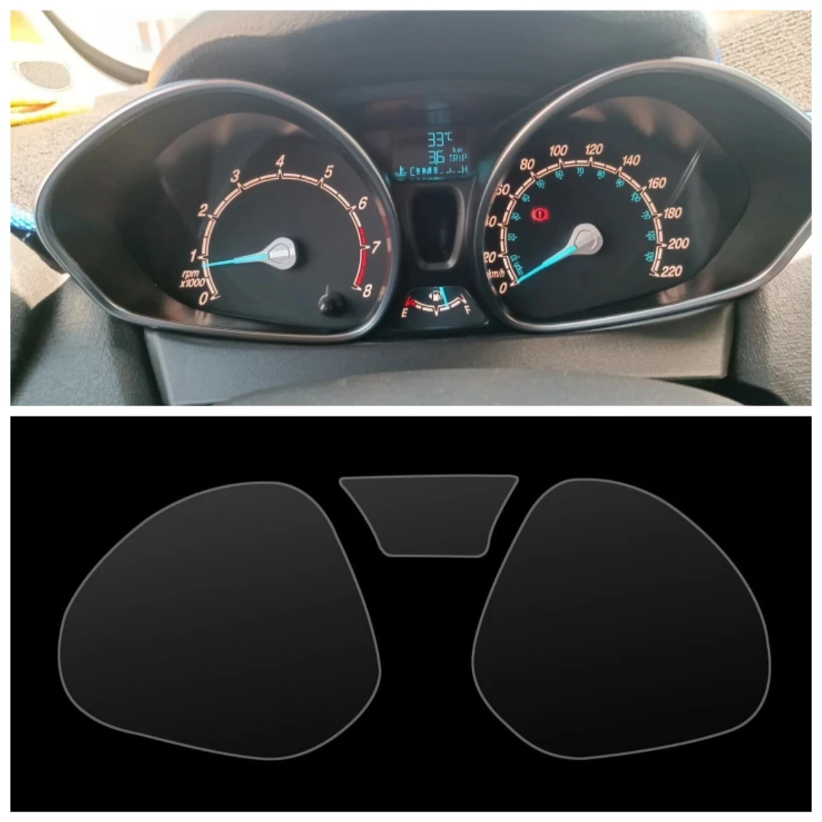 Für Fiesta Mk7 2009-2013 für Ford Ecosport 2013-2017 Auto Screen Protector Dashboard Membran Schutz TPE Film acc
