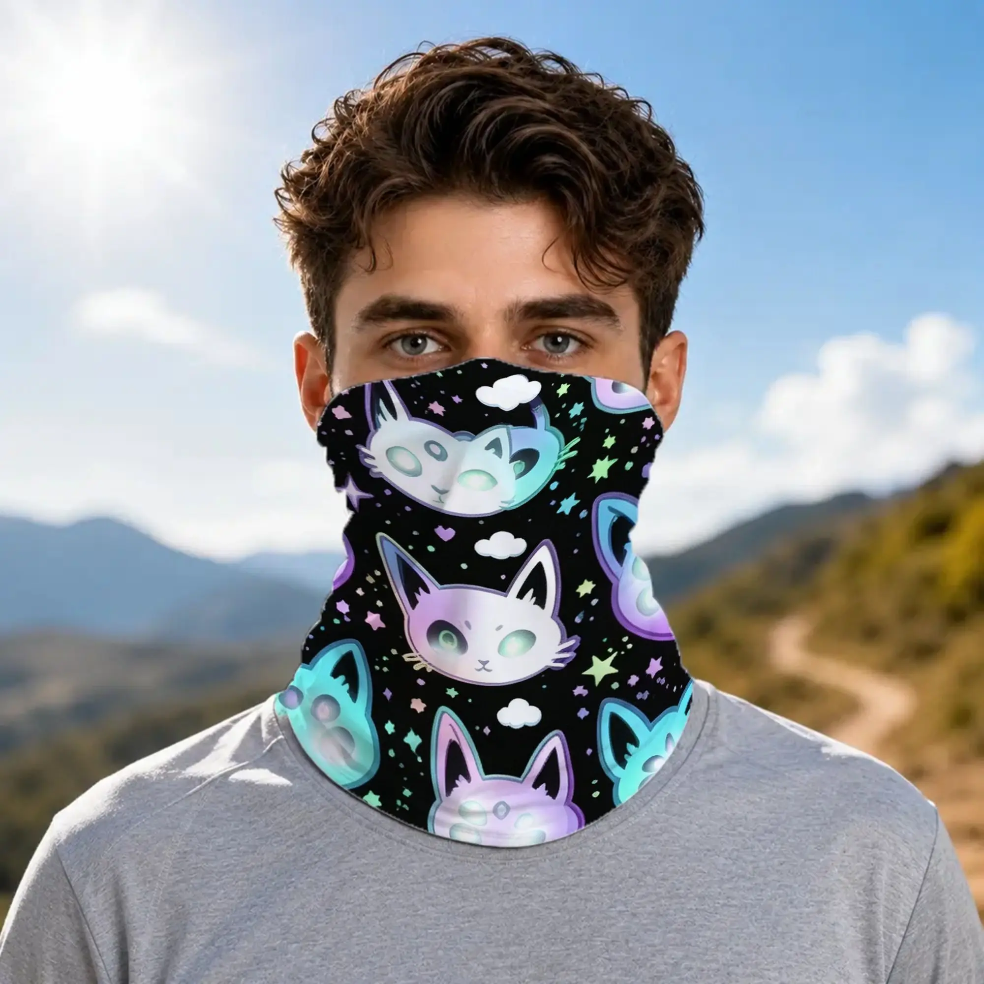Alien Cat Gaiter Sun Protection Windproof  for Running Cycling Hiking Outdoor Sports