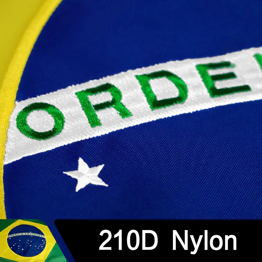 FLAGLINK 90x150 CM Embroidered Image Heavy Duty 210D Brazilian National Country Flags Longest Lasting