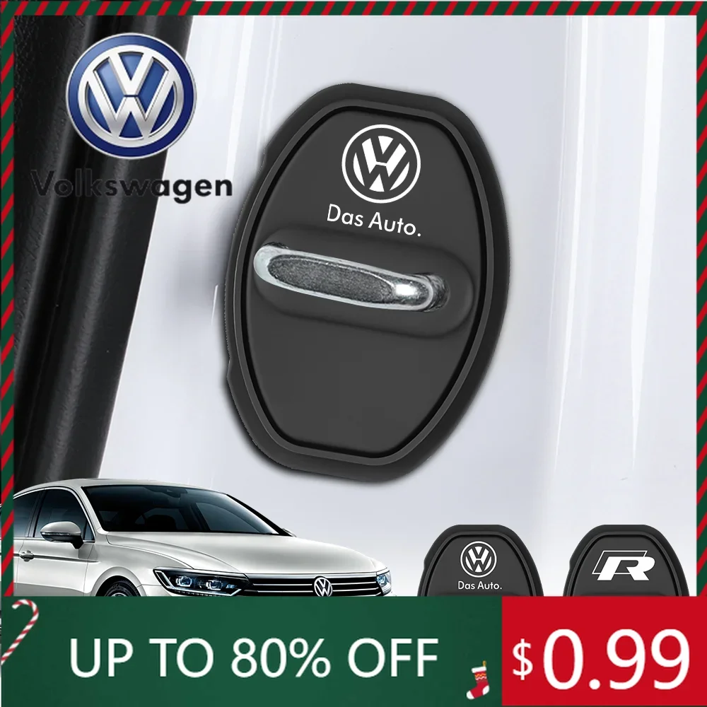 

For VW Volkswagen Jetta MK5 Golf 2/4pcs Silicone Car Door Lock Cover Sticker For Volkswagen VW Caddy Scirocco Beetle CC Touareg
