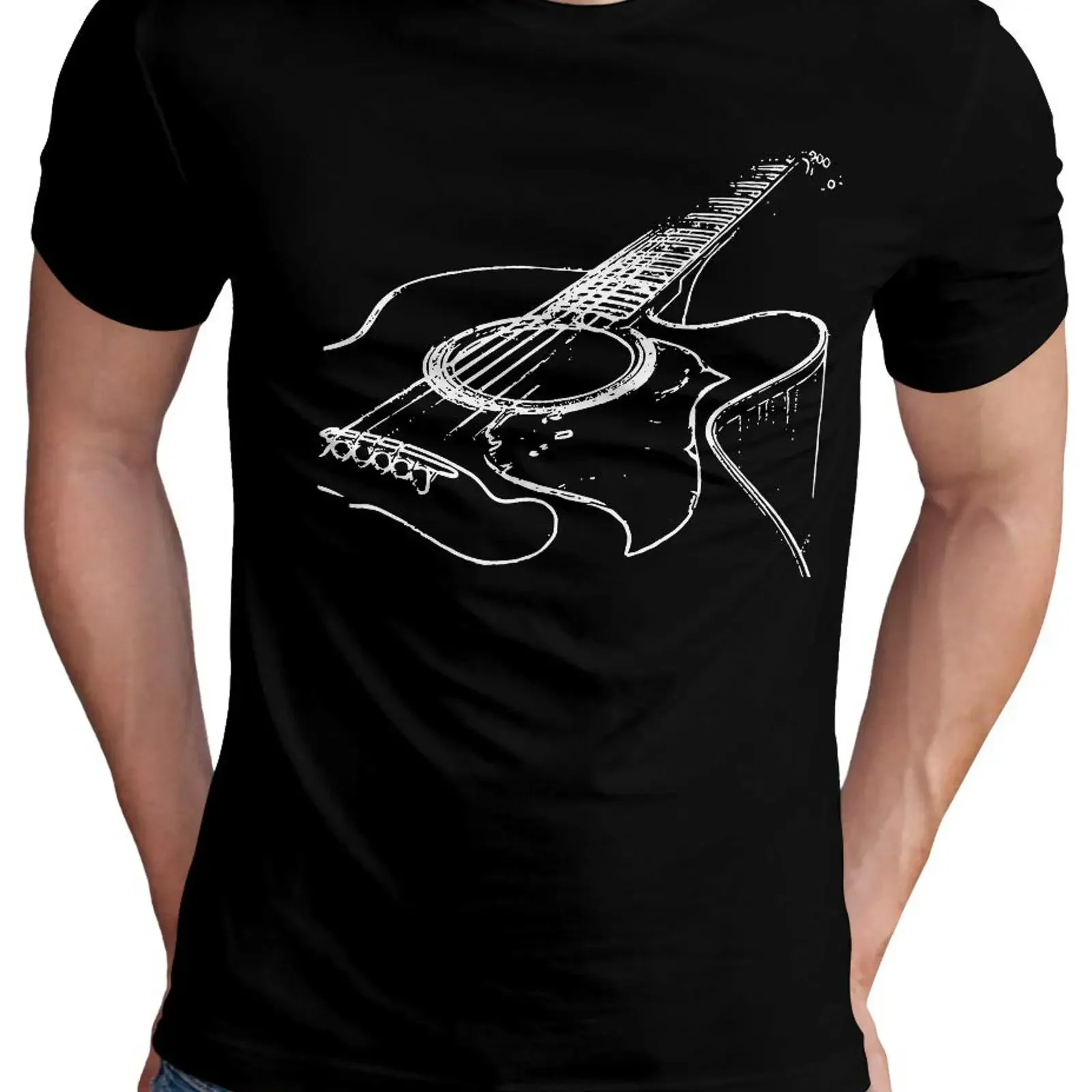 OM3 Acoustic Guitar T Shirt Men's Music Band Musican S 5XL vintage Washed Unisex Soft Breathable Slightly Casual Stylish