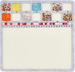 Square Felt Bead Design Boards, Medium Felt Beading Mat with Centimeter Alphabetic Scale Beads Tray Bead Pads for Art Crafts