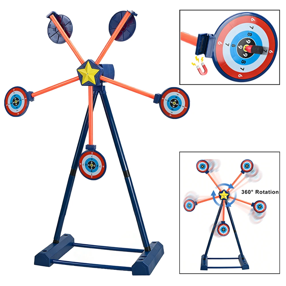 Electric Target 360 ° Rotating Target Movable Shooting Toy Target for BB Gun Foamdart Blaster Shooting Game Competition