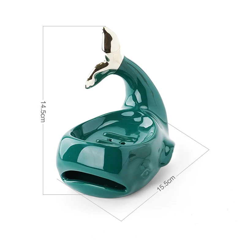 Whale Shaped Soap Case,Soap Box Drain Non-slip Ceramic Soap Holder Laundry Soap Dish Storage Plate Tray Bathroom Gadgets